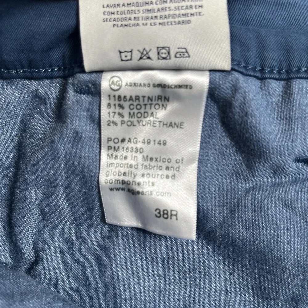 AG Adriano Goldschmied The Griffin Relaxed Shorts Navy Mens 38R Chino Stretch